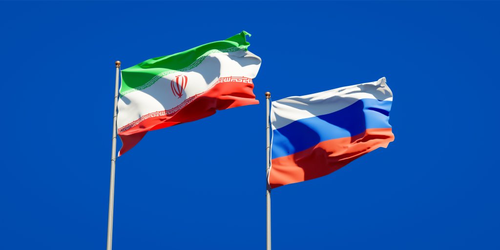 Iranian and Russian flag